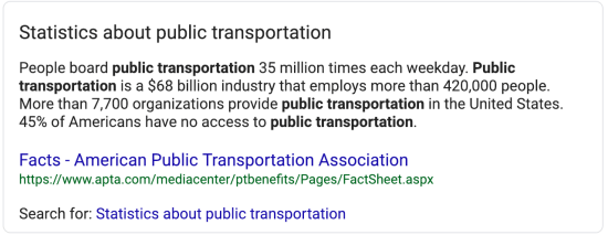 Public Transportation in Large Cities