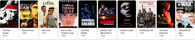 A list of movies set in Vietnam